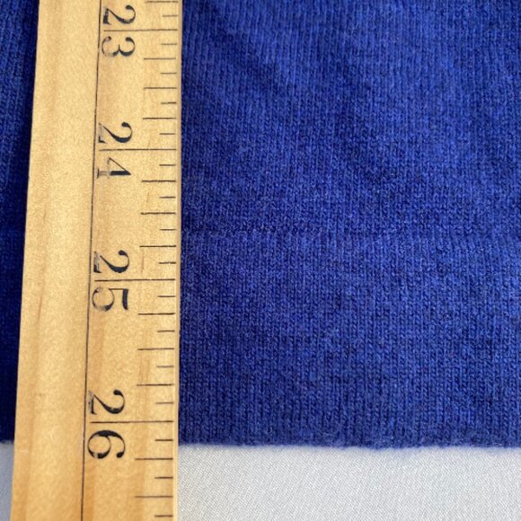 J. Crew Teddie Sweater Wool / Cotton Blend Deep Blue LS Crew Neck, EUC, size XL - Picture 5 of 7